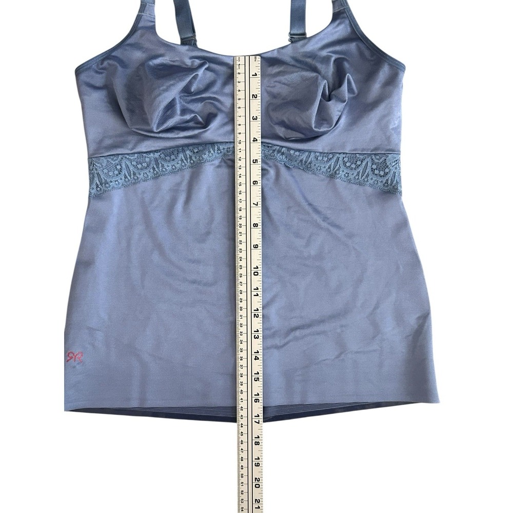 Ruby Ribbon Lace Cami Tank Top Size 40 Shaping Shapewear Tranquil Blue 3024 - Picture 5 of 8
